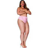 Dreamgirl (All) High Waisted Lace Panty pink 1X