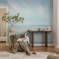 Coloray Vliesbehang - Blauw Snellijm Behang - 416x254 cm - Kalme Zee Fotobehang Vlies - Woonkamer behang Landschappen - Muurschildering - Woonkamer behang