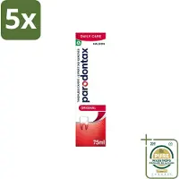 Parodontax 5 x - Tandpasta - Original - Versterkt Tandvlees & Verwijdert Tandplak - 75 ml - Wasstrips - Tandpasta - Tandvlees - Tandplak - Bloedend Tandvlees - Fluoridetandpasta