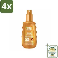 Garnier - Ambre Solaire - Beschermende Mist - Ideal Bronze - SPF 50+ - 150 ml - Voordeelverpakking - 4 stuks - Spf 50 - Zonnecrème