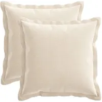 vidaXL Kussensloop 2 st HOUTEN Crèmekleurig 50 x 50 cm Chenille Stof