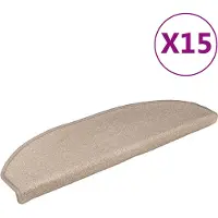 vidaXL Trapmatten 15 st 56x17x3 cm Taupe Halfrond