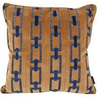 NOVÉE Chain /blauw kussenhoes | 45x45 cm | velvet/polyester