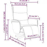 vidaXL Fauteuil verstelbaar met voetensteun kunstleer wit