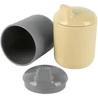 Dantoy anti-knoei drinkbekers beige/mokka, 2dlg.