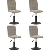 vidaXL Eetkamerstoelen draaibaar 4 st fluweel lichtgrijs