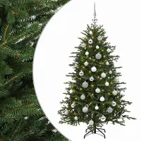 vidaXL - Kunstkerstboom - met - kerstbal - 120 - cm - 150 - LED's - Warmwit