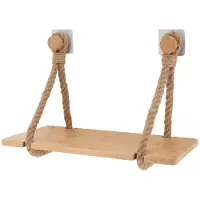 Tendance Étagère en bambou avec lanières en corde à coller ou à fixer naturel