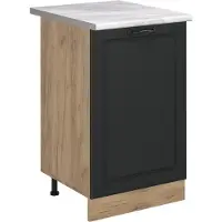 Vicco Keukenonderkast R-Line Antraciet landelijk/Goudkleurig Eiken 50 cm marmer werkblad, Model 70361
