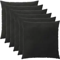 vidaXL Kussensloop 6 st HEERLEN Zwart 60 x 60 cm fluweel
