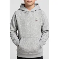 Gant Teen Unisex Shield Hoodie Light Grey Melange Maat: 158/164 | Sportkleding Outlet | kids | Grijs
