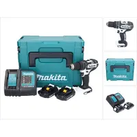 Makita DHP 482 SYJW accu-slagboormachine 18 V 62 Nm wit + 2x accu 1,5 Ah + oplader + Makpac