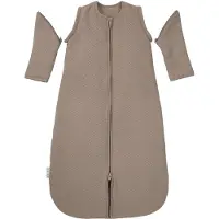 Meyco Baby Studio Collection Classic Baby Slaapzak - Afritsbare Mouwen - Dark Taupe - 70cm - 2.5 TOG