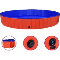 vidaXL Opvouwbaar hondenbad, rood, 300x40 cm, PVC