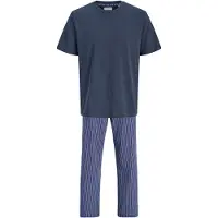 Jack & Jones Pyjama lang 'JACMILLER' navy / enziaan / pastelblauw