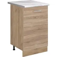 Vicco Keukenonderkast R-Line Sonoma/Goudkleurig Eiken 50 cm marmer werkblad, Model 70409