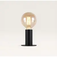 LUSENZ Albedo - Tafellamp Zwart Metaal 12 cm - Tafellamp woonkamer - Minimalistisch design - E27 fitting - Met aan/uit-schakelaar