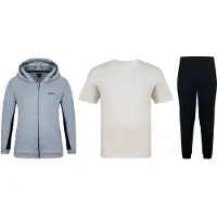Firetrap Trainingspak met logo voor jongens (set van 3) (Zwart/Grijze Marl)