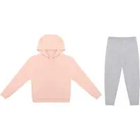 Firetrap Set met fleece-hoodie en joggingbroek met geborduurd logo voor meisjes (Roze/Grijs)