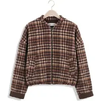 Ruby Tuesday Dames Jassen Cidore Woolen Check Bomber Jacket - Bruin - Maat 38