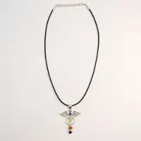 Ancient Wisdom Indiase devotionele hanger - verzilverd (45 cm koord) - Engel Chakra