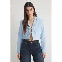 Trendyol TRENDYOLMİLLA Dames Blauw Effen Lang Regular fit Blazers