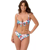 BE YOU Dames/Dames Bikini Top met Bloemen Frontstriemen (Veelkleurig)