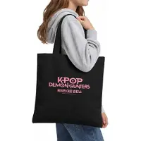 K POP Demon Hunters Herbruikbare draagtas met logo (Zwart/roze)