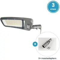 Tsong LED Straatverlichting 200W 34000lm - Koelwit 4000K - IP66 - 3 stuks - Incl. 3 mastadapters - 230V