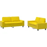 vidaXL 2-delige Loungeset stof lichtgeel