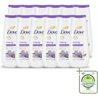 Dove 12 x Douchecrème - Relaxing - Kokos & Jasmijn - 225 ml - Grootverpakking - Vaatwasstrips - Douchegel - Ontspannen Douche - Huid Verzorging - Hydratatie - Jasmijn Geur