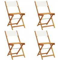 VMP 4x Houten Klapstoelen Tuin, Balkon, Terras - Acaciabeige