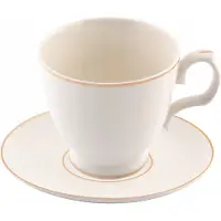 Mariapaula Klassieke Ecru Goud Rand Mok & Schotel 350ml