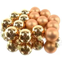 Kaemingk Kerstballen glas d3,5 cm brandy 16 st