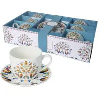 Livello Koffieservies 6 Mokken 250ml met Schotels Folkstijl
