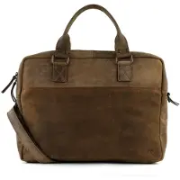 Bear design Leandro Laptopschoudertas - 15" laptopvak - bruin schoudertas heren