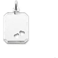 The Jewelry Collection Zilver Gerhodineerde Graveerhanger hartjes gediamanteerd 1304634