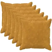 vidaXL Kussensloop 6 st HOUTEN Geel 55 x 55 cm Microfiber Fleece