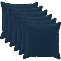 vidaXL Kussensloop 6 st HOUTEN Blauw 55 x 55 cm Microfiber Fleece
