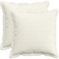 vidaXL Kussensloop 2 st HOUTEN Crèmekleurig 45 x 45 cm corduroy