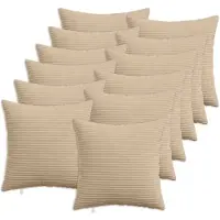 vidaXL Kussensloop 12 st HEERLEN Taupe 40 x 40 cm corduroy