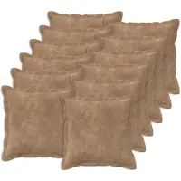 vidaXL Kussensloop 12 st HOUTEN Taupe 45 x 45 cm Microfiber Fleece