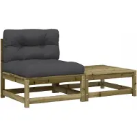 VMP Houten Tuinbank met Kussens & Voetenbank - Comfortabel & Weerbestendig