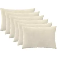 vidaXL - Kussen - met - kussen - HEERLEN - 6 - st - Crèmekleurig - Microfiber - Fleece