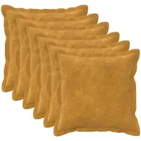 vidaXL - Kussensloop - 6 - pcs - HOUTEN - Geel - 50 - x - 50 - cm - Microfiber - Fleece