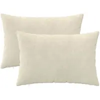 vidaXL Kussen met kussen HEERLEN 2 st Crèmekleurig Microfiber Fleece