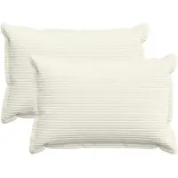 vidaXL Kussensloop 2 st HOUTEN Crèmekleurig 30 x 50 cm corduroy