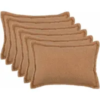 vidaXL Kussensloop 6 st HOUTEN Beige 40 x 60 cm Bouclé