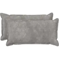 vidaXL Kussensloop 2 st HOUTEN Lichtgrijs 40 x 70 cm Microfiber Fleece