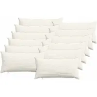 vidaXL Kussensloop 12 st HEERLEN Crèmekleurig 40 x 80 cm corduroy